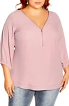 City Chic Sexy Fling Top In Rosey