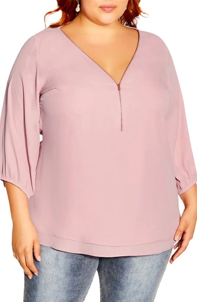 City Chic Sexy Fling Top In Rosey