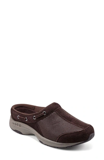 Easy Spirit Travelport Clog Sneaker In Dark Brown