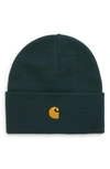 Carhartt Chase Beanie In Juniper / Gold