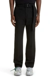Off-white Buckle Dry Wool Slim Pant In Black