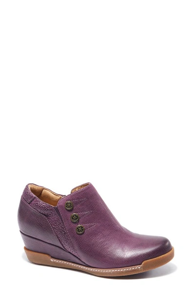 Halsa Footwear Devina Wedge Bootie In Dark Purple