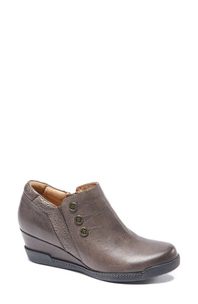 Halsa Footwear Devina Wedge Bootie In Dark Grey