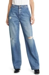 Closed Braden Ripped Nonstretch Jeans In Mid Blue