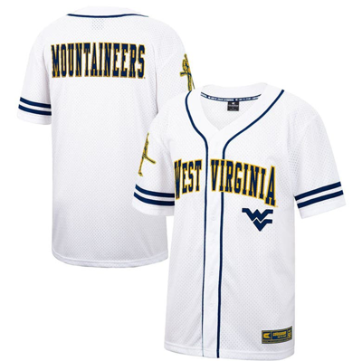 Colosseum White West Virginia Mountaineers Free Spirited Mesh Button-up Baseball Jersey