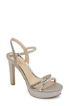 Jewel Badgley Mischka Gallant Platform Sandal In Gold Glitter