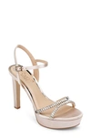 Jewel Badgley Mischka Gallant Platform Sandal In Champagne Satin