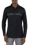 Travismathew Heater 2.0 Stretch Long Sleeve Golf Polo In Black