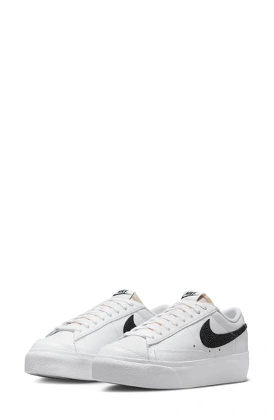 Nike Blazer Low Platform Sneaker In White/black