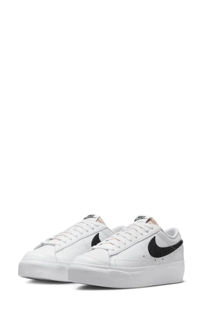 Nike Blazer Low Platform Sneaker In White/ Black-natural