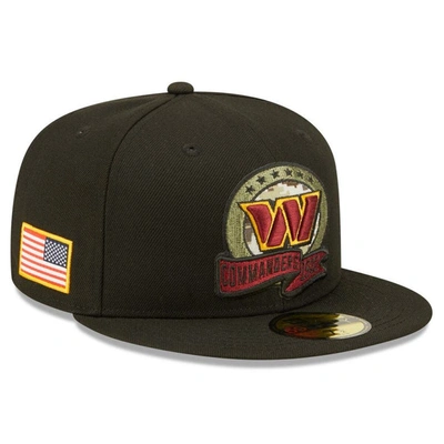 New Era Black Washington Commanders 2022 Salute To Service 59fifty Fitted Hat