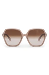 Celine 58mm Geometric Sunglasses In Pink/brown Gradient