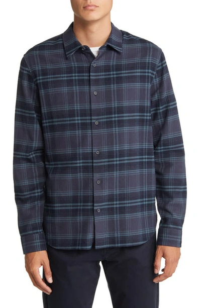 Vince Westlight Plaid Button-up Shirt In Nightfall-407nfl