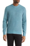 Vince Boiled Cashmere Crewneck Sweater In Fountain Combo