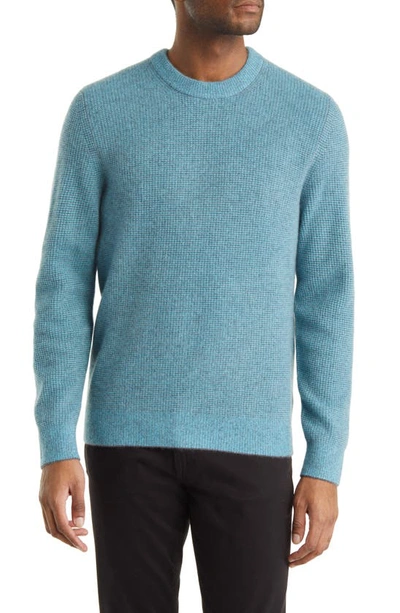 Vince Boiled Cashmere Crewneck Sweater In Fountain Combo