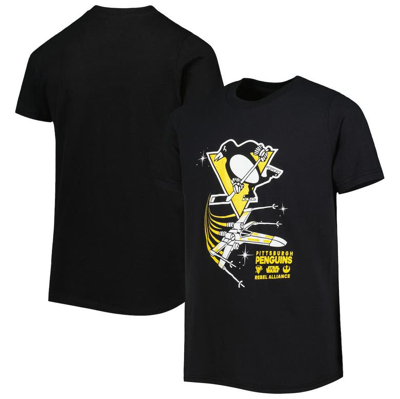 Outerstuff Kids' Youth Black Pittsburgh Penguins Rebel Alliance T-shirt