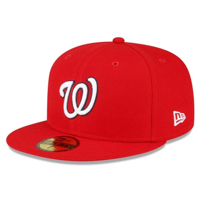 New Era Men's Washington Nationals Game Authentic Collection On-field Low Profile 59fifty Fitted Hat In Red