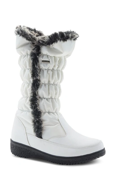 Flexus By Spring Step Citywalk Waterproof Faux Fur Lined Puffer Boot In White