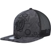 New Era Black Washington Nationals Repeat A-frame 9fifty Trucker Snapback Hat In Black