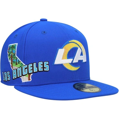 New Era Royal Los Angeles Rams Stateview 59fifty Snapback Hat