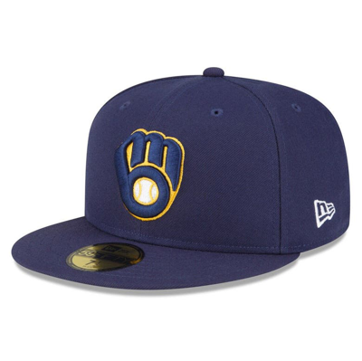 New Era Navy Milwaukee Brewers Authentic Collection Replica 59fifty Fitted Hat