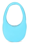 Coperni Swipe Leather Top Handle Bag In Turquoise