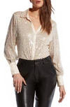 AS BY DF CAMELLIA SEQUIN BUTTON-UP BLOUSE