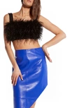 As By Df Marianna Feather Crop Top In Black