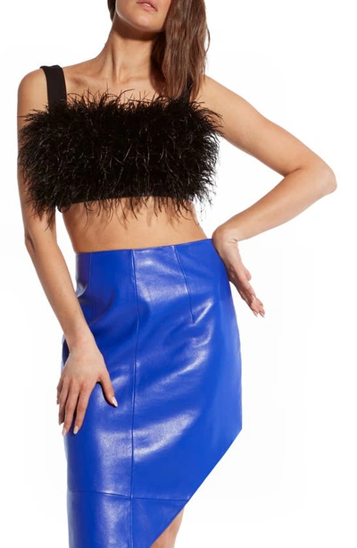As By Df Marianna Feather Crop Top In Black