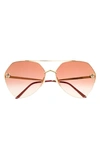 Cartier 64mm Gradient Oversize Panthos Sunglasses In Gold 3