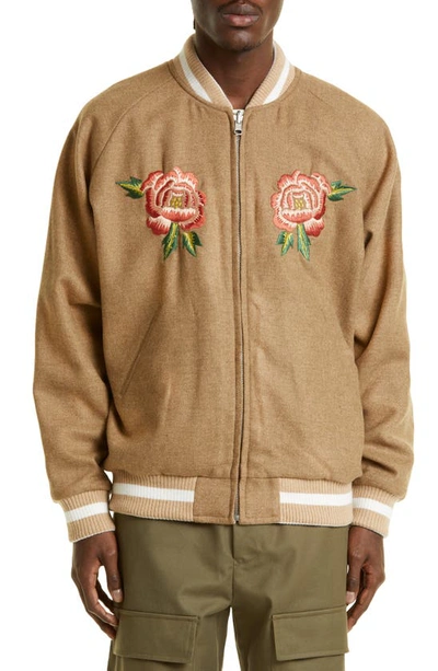 Kenzo France Japan Reversible Bomber Jacket In Beige