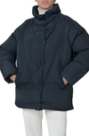 The Recycled Planet Company Ella Water Resistant Recycled Down Puffer Jacket In Black