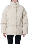 The Recycled Planet Company Ella Water Resistant Recycled Down Puffer Jacket In Brown Rice