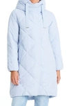 Sanctuary Hooded Down & Feather Fill Puffer Coat In Icy Blue