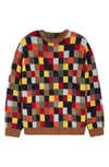 Beams Multicolor Colorblock Sweater In Brown
