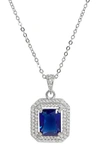 Savvy Cie Jewels Lab Created Gemstone Pendant Necklace In Blue
