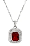 Savvy Cie Jewels Lab Created Gemstone Pendant Necklace In Red