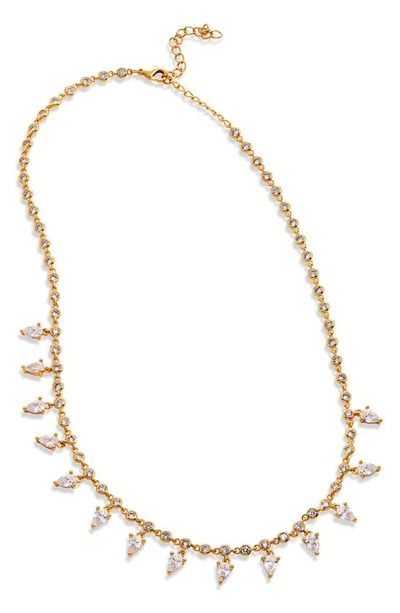 Savvy Cie Jewels Frontal Necklace In Yellow