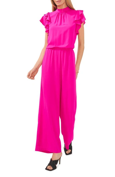 1.state Flutter Sleeve Jumpsuit In Fiercely Fuchsia