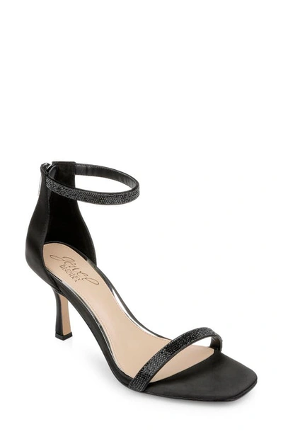 Jewel Badgley Mischka Genny Rhinestone Sandal In Black