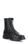 Bos. & Co. Lane Quilted Waterproof Bootie In Black Feel/ Acolchoado