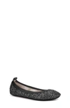 Yosi Samra Kids' Miss Samra Ballet Flat In Black Chunky Glitter