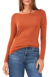 1.state Women's Long Sleeve Cowl With Cross Strap Top In Brown