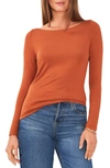 1.state Women's Long Sleeve Cowl With Cross Strap Top In Ginger