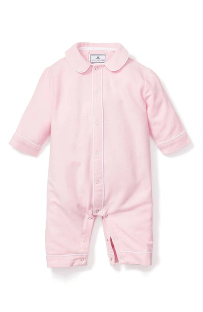 Petite Plume Babies' Cambridge Flannel Romper In Pink