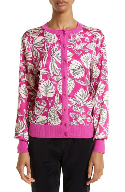 Ted Baker Sunaiy Woven Detail Cardigan In Bright Pink