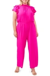 1.state Flutter Sleeve Jumpsuit In Fiercely Fuchsia