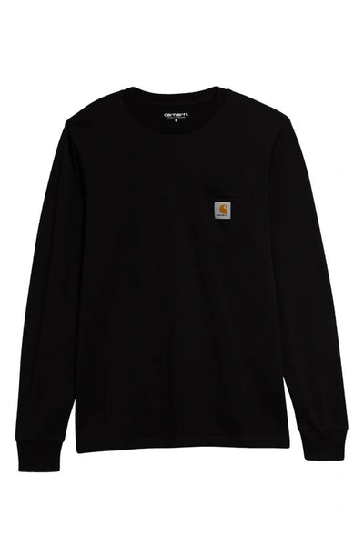 Carhartt Long Sleeve Pocket T-shirt In Black