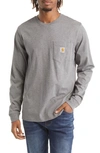 Carhartt Long Sleeve Pocket T-shirt In Dark Grey Heather