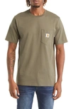 Carhartt Logo Pocket T-shirt In Seaweed